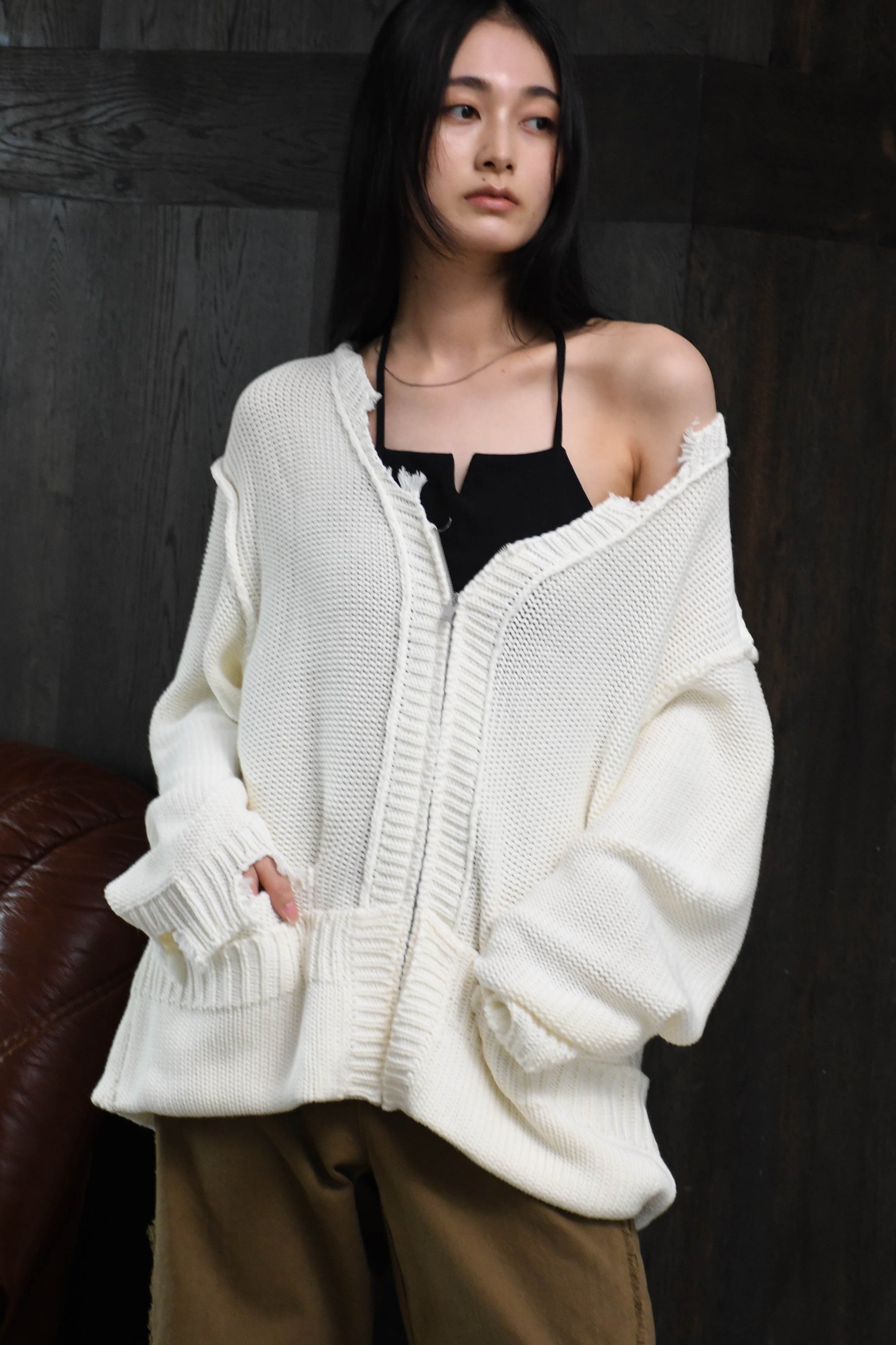 loose damaged cardigan