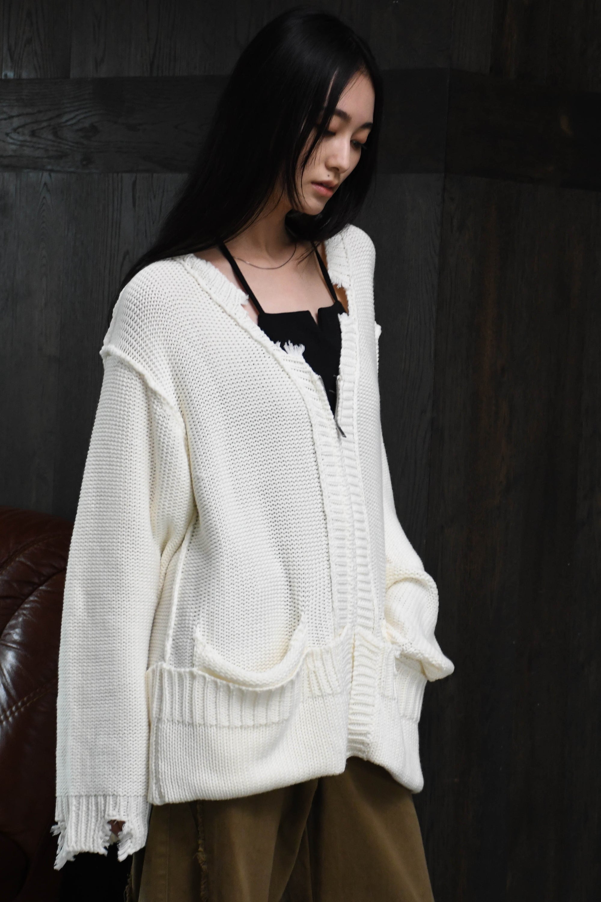 loose damaged cardigan