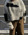 block shaggy knit