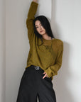 sheer asymmetry knit