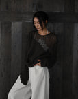 sheer asymmetry knit