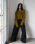 sheer asymmetry knit