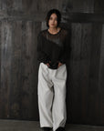 sheer asymmetry knit