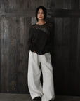sheer asymmetry knit