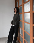 sheer asymmetry knit