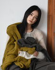 sheer asymmetry knit