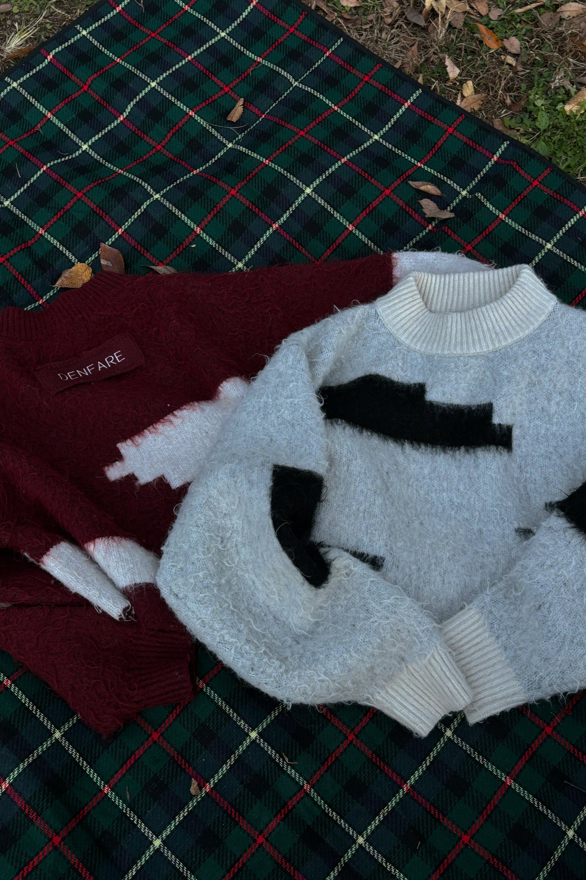 block shaggy knit